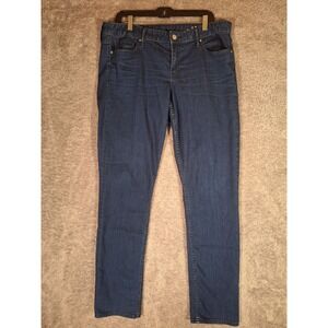 Gap 1969 Always Skinny Cuffed Jeans Womens Size 33 Dark Denim Classic Casual